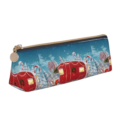 Hgbbdyyjj Multifunktions-Aufbewahrungstasche aus Leder, dreieckig, Weihnachtsmotiv, Rot, weiß, Einheitsgröße, Taschen-Organizer von Hgbbdyyjj