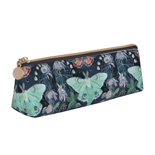 Hgbbdyyjj Multifunktions-Aufbewahrungstasche aus Leder, dreieckig, mit Mottenmotiv, personalisierbar, weiß, Einheitsgröße, Taschen-Organizer von Hgbbdyyjj