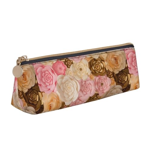 Hgbbdyyjj Multifunktions-Aufbewahrungstasche aus Leder, dreieckig, mit weißen Blumen, personalisierbar, weiß, Einheitsgröße, Taschen-Organizer von Hgbbdyyjj