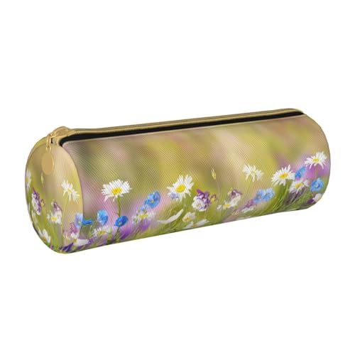 Hgbbdyyjj Multifunktions-Aufbewahrungstasche aus Leder, mit Blumen-Motiv, groß, rund, für Schreibwaren, weiß, Einheitsgröße, Taschen-Organizer von Hgbbdyyjj