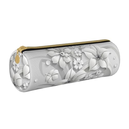 Hgbbdyyjj Multifunktions-Aufbewahrungstasche aus Leder, mit Blumen-Motiv, groß, rund, für Schreibwaren, weiß, Einheitsgröße, Taschen-Organizer von Hgbbdyyjj