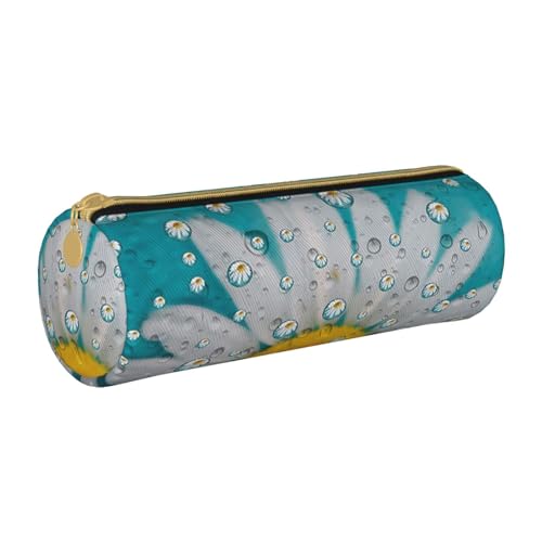 Hgbbdyyjj Multifunktions-Aufbewahrungstasche aus Leder, mit Blumenmuster, rund, mit großem Fassungsvermögen, personalisierbar, weiß, Einheitsgröße, Taschen-Organizer von Hgbbdyyjj