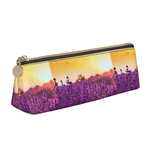 Hgbbdyyjj Multifunktions-Aufbewahrungstasche aus Leder, mit großem Fassungsvermögen, Lavendel, dreieckig, personalisierbar, weiß, Einheitsgröße, Taschen-Organizer von Hgbbdyyjj