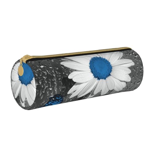 Hgbbdyyjj Multifunktions-Aufbewahrungstasche aus Leder, mit großem Fassungsvermögen, rund, Weiß / Blau, weiß, Einheitsgröße, Taschen-Organizer von Hgbbdyyjj