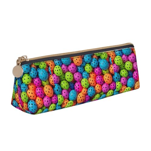 Hgbbdyyjj Multifunktions-Aufbewahrungstasche aus Leder mit Bällen und Farben, personalisierbar, großes Fassungsvermögen, dreieckig, aus Leder, weiß, Einheitsgröße, Taschen-Organizer von Hgbbdyyjj