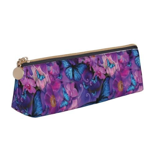 Hgbbdyyjj Multifunktions-Aufbewahrungstasche aus Leder mit Blumen- und Schmetterlingsmotiv, dreieckig, mit großem Fassungsvermögen, weiß, Einheitsgröße, Taschen-Organizer von Hgbbdyyjj