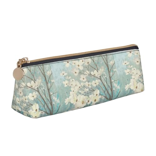 Hgbbdyyjj Multifunktions-Aufbewahrungstasche aus Leder mit Frühlingsblumenblüten, personalisierbar, großes Fassungsvermögen, dreieckig, aus Leder, weiß, Einheitsgröße, Taschen-Organizer von Hgbbdyyjj