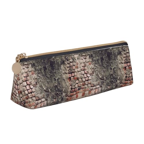 Hgbbdyyjj Multifunktions-Aufbewahrungstasche aus Leder mit antiker abgenutzter Ziegelmauer, personalisierbar, großes Fassungsvermögen, dreieckig, aus Leder, weiß, Einheitsgröße, Taschen-Organizer von Hgbbdyyjj