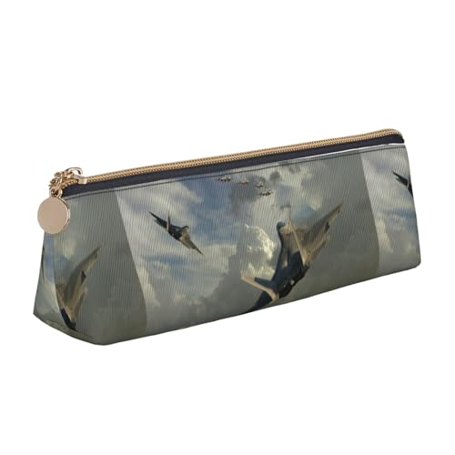 Hgbbdyyjj Multifunktions-Aufbewahrungstasche aus Leder mit großem Fassungsvermögen, dreieckig, Flugzeug, personalisierbar, weiß, Einheitsgröße, Taschen-Organizer von Hgbbdyyjj