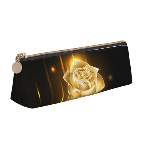 Hgbbdyyjj Multifunktions-Aufbewahrungstasche aus Leder mit großem Fassungsvermögen, dreieckig, goldfarben, Rose, weiß, Einheitsgröße, Taschen-Organizer von Hgbbdyyjj