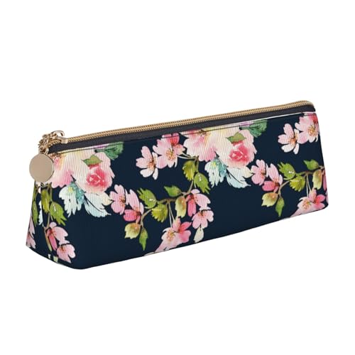 Hgbbdyyjj Multifunktions-Aufbewahrungstasche aus Leder mit großem Fassungsvermögen, dreieckig, mit Blumenmuster, personalisierbar, weiß, Einheitsgröße, Taschen-Organizer von Hgbbdyyjj