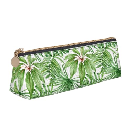 Hgbbdyyjj Multifunktions-Aufbewahrungstasche aus Leder mit tropischen Palmen-Bananenblättern, personalisierbar, großes Fassungsvermögen, dreieckig, aus Leder, weiß, Einheitsgröße, Taschen-Organizer von Hgbbdyyjj