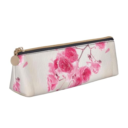 Hgbbdyyjj Multifunktions-Aufbewahrungstasche mit Blumenmotiv, dreieckig, Leder, personalisierbar, weiß, Einheitsgröße, Taschen-Organizer von Hgbbdyyjj