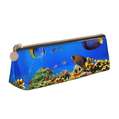 Hgbbdyyjj Multifunktions-Aufbewahrungstasche mit Fischmuster, dreieckig, aus Leder, mit großem Fassungsvermögen, personalisierbar, weiß, Einheitsgröße, Taschen-Organizer von Hgbbdyyjj