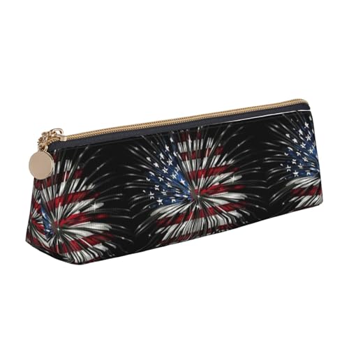 Hgbbdyyjj Multifunktions-Aufbewahrungstasche mit Flaggen-Feuerwerk, dreieckig, Leder, personalisierbar, groß, weiß, Einheitsgröße, Taschen-Organizer von Hgbbdyyjj