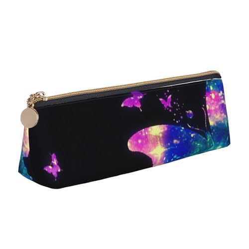 Hgbbdyyjj Multifunktions-Aufbewahrungstasche mit Schmetterlingsmotiv, dreieckig, Leder, personalisierbar, weiß, Einheitsgröße, Taschen-Organizer von Hgbbdyyjj