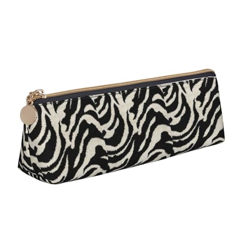 Hgbbdyyjj Multifunktions-Aufbewahrungstasche mit Zebra-Tiermotiv, dreieckig, Leder, personalisierbar, weiß, Einheitsgröße, Taschen-Organizer von Hgbbdyyjj