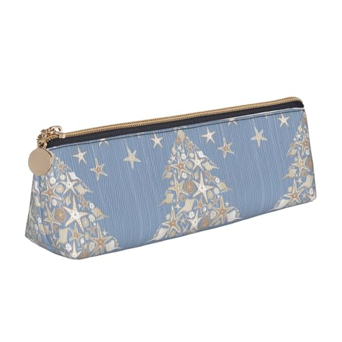 Hgbbdyyjj Muschel-Weihnachts-Aufbewahrungstasche, personalisierbar, multifunktional, großes Fassungsvermögen, dreieckig, Leder, Schreibwaren-Aufbewahrungstasche, weiß, Einheitsgröße, Taschen-Organizer von Hgbbdyyjj