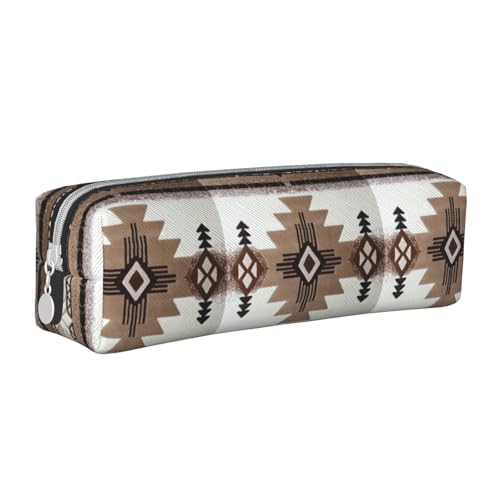 Hgbbdyyjj Native Federmäppchen aus gekreuztem PVC-Leder – bedruckter Reißverschluss-Organizer für Stifte und kleine Gegenstände, weiß, Einheitsgröße, Taschen-Organizer von Hgbbdyyjj