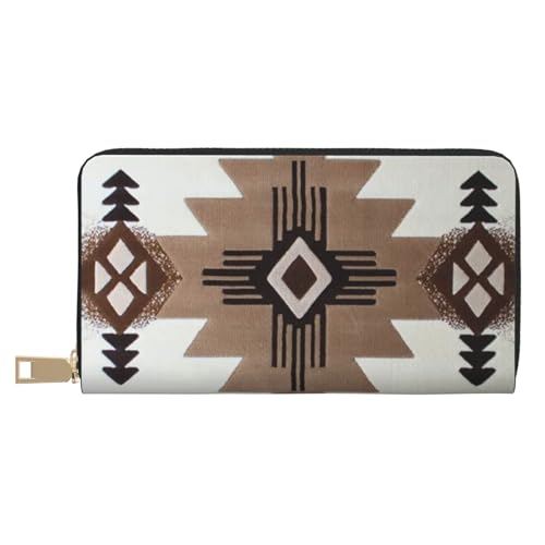 Hgbbdyyjj Native Premium Geldbörse Lang für Damen und Herren - Geldbörse mit Reißverschluss aus PU-Leder mit 12 Kartenfächern und Münzfach von Hgbbdyyjj