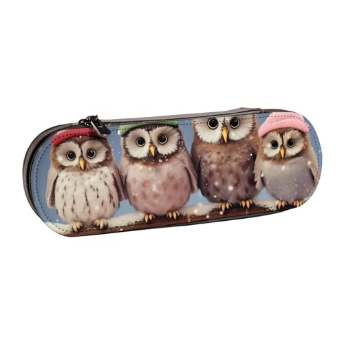 Hgbbdyyjj Niedliche Weihnachts-Eulen auf Ast, personalisierbar, bedruckt, multifunktional, wasserdicht, Kosmetiktasche mit Klappen-Design, Schwarz , Einheitsgröße, Taschen-Organizer von Hgbbdyyjj