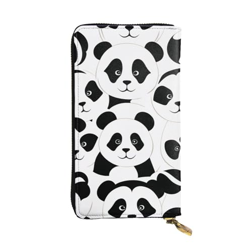 Hgbbdyyjj Panda Premium Lange Geldbörse für Damen – PU-Leder Geldbörse mit Reißverschluss und 12 Kartenfächern & Münzfach von Hgbbdyyjj
