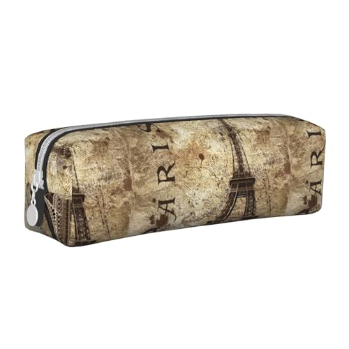 Hgbbdyyjj Paris Eiffelturm Kreuznarben-PVC-Leder-Federmäppchen – bedruckter Reißverschluss-Organizer für Stifte und kleine Gegenstände, weiß, Einheitsgröße, Taschen-Organizer von Hgbbdyyjj