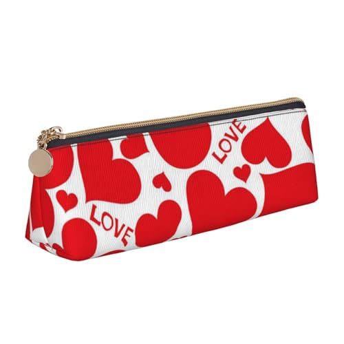 Hgbbdyyjj Personalisierbare, multifunktionale Aufbewahrungstasche mit großem Fassungsvermögen, dreieckig, Leder, mit Herzmotiv, weiß, Einheitsgröße, Taschen-Organizer von Hgbbdyyjj