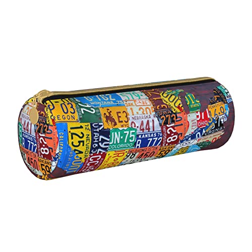 Hgbbdyyjj Personalisierbare, multifunktionale Aufbewahrungstasche mit großem Fassungsvermögen, rund, Leder, für Schreibwaren, weiß, Einheitsgröße, Taschen-Organizer von Hgbbdyyjj