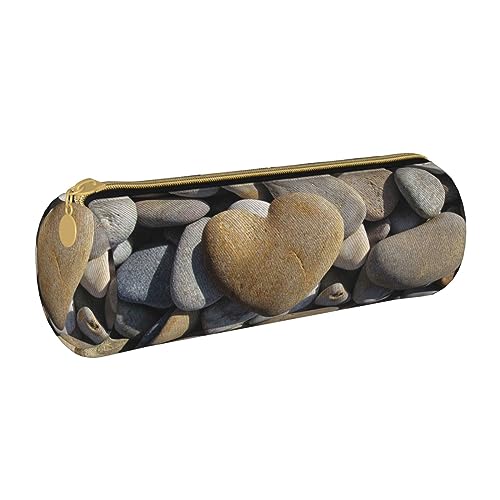 Hgbbdyyjj Personalisierbare, multifunktionale Aufbewahrungstasche mit großem Fassungsvermögen, rund, Leder, mit Herzstein, weiß, Einheitsgröße, Taschen-Organizer von Hgbbdyyjj