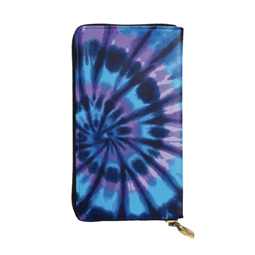 Hgbbdyyjj Purple Tie Dye Premium Long Wallet for Women - Pu Leather Zip Around Purse with 12 Card Slots & Coin Pocket von Hgbbdyyjj
