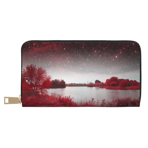 Hgbbdyyjj Querformat Premium Lange Geldbörse für Damen und Herren - Reißverschluss Geldbörse aus PU-Leder mit 12 Kartenfächern und Münzfach von Hgbbdyyjj