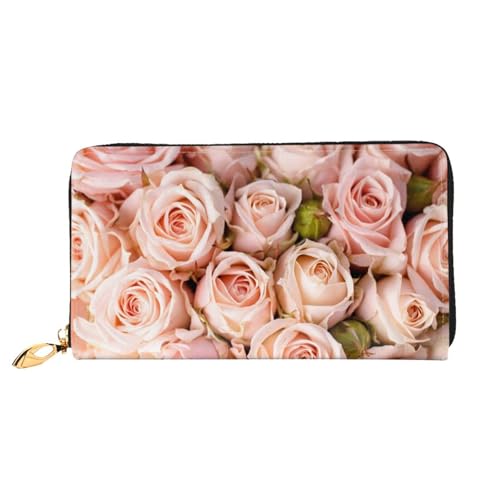 Hgbbdyyjj ROSES Premium Long Wallet für Damen und Herren - Geldbörse mit Reißverschluss aus PU-Leder mit 12 Kartenfächern und Münzfach von Hgbbdyyjj