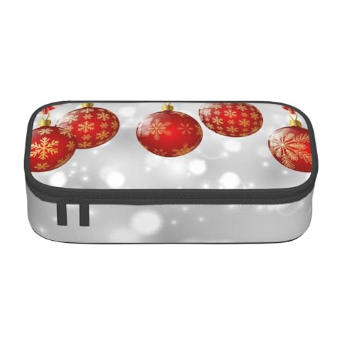 Hgbbdyyjj Red Ball Weihnachts-Federmäppchen, personalisierbar, großes Fassungsvermögen, multifunktionales Schreibwaren-Federmä, Schwarz , Einheitsgröße, Taschen-Organizer von Hgbbdyyjj