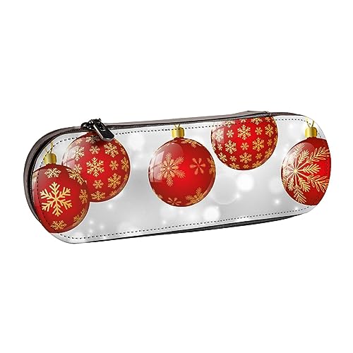 Hgbbdyyjj Red Ball Weihnachts-Stifttasche, personalisierbar, multifunktional, wasserdicht, Kosmetiktasche mit Klappen-Design, Schwarz , Einheitsgröße, Taschen-Organizer von Hgbbdyyjj