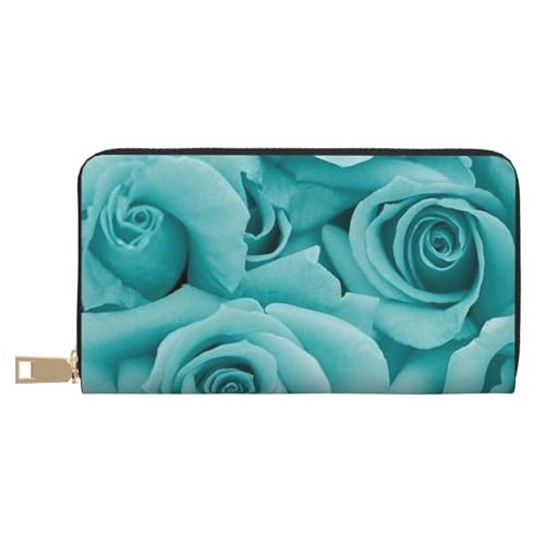 Hgbbdyyjj Rose Premium Long Wallet für Damen und Herren - Geldbörse mit Reißverschluss aus PU-Leder mit 12 Kartenfächern und Münzfach von Hgbbdyyjj