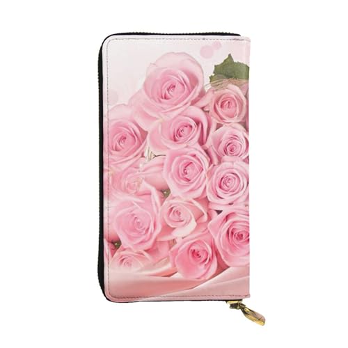 Hgbbdyyjj Rose Premium lange Geldbörse für Damen – PU-Leder mit umlaufendem Reißverschluss und 12 Kartenfächern und Münzfach von Hgbbdyyjj