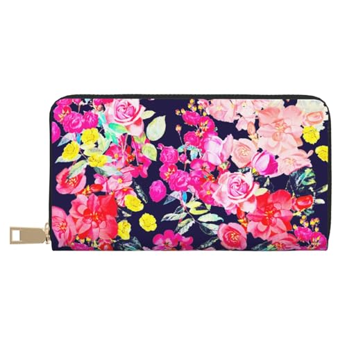 Hgbbdyyjj Roses Colored Premium Long Wallet for Men and Women - Zip Wallet in Pu Leather with 12 Card Slots and Coin Pocket von Hgbbdyyjj