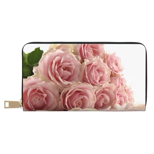 Hgbbdyyjj Roses Flower Premium Long Wallet für Damen und Herren - Geldbörse mit Reißverschluss aus PU-Leder mit 12 Kartenfächern und Münzfach von Hgbbdyyjj