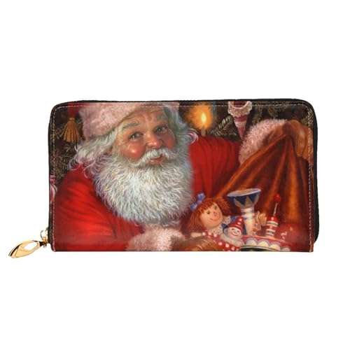 Hgbbdyyjj Santa's Gift Bag Premium Long Wallet for Men and Women - Zip Wallet in Pu Leather with 12 Card Slots and Coin Pocket von Hgbbdyyjj
