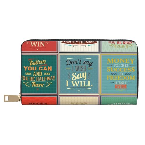 Hgbbdyyjj Sayings Premium Long Wallet für Damen und Herren - Reißverschluss Geldbörse aus PU-Leder mit 12 Kartenfächern und Münzfach von Hgbbdyyjj