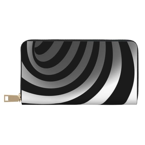 Hgbbdyyjj Schwarz und Weiß Premium Lange Geldbörse für Damen und Herren - Reißverschluss Geldbörse aus PU-Leder mit 12 Kartenfächern und Münzfach von Hgbbdyyjj