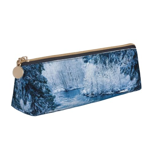 Hgbbdyyjj Snowscape Multifunktions-Aufbewahrungstasche aus Leder mit großer Kapazität, dreieckig, personalisierbar, weiß, Einheitsgröße, Taschen-Organizer von Hgbbdyyjj