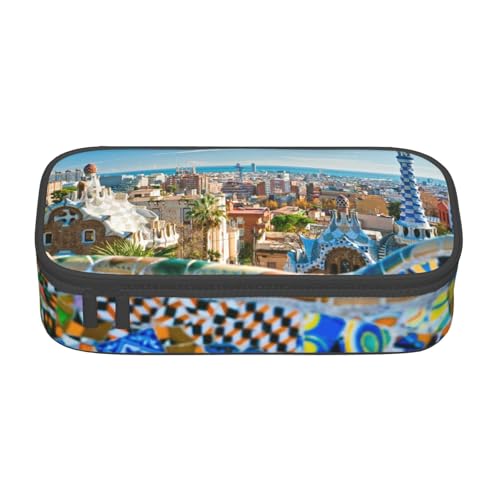 Hgbbdyyjj Spanien Wasserstadt personalisiert bedruckt großes Fassungsvermögen Fach Multifunktionales Schreibwaren-Federmäppchen, Schwarz , Einheitsgröße, Taschen-Organizer von Hgbbdyyjj