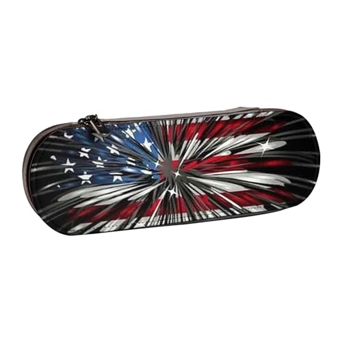 Hgbbdyyjj Stifteetui mit Flaggenfeuerwerk, personalisierbar, bedruckt, multifunktional, wasserdicht, Kosmetiktasche mit Klappen-Design, Schwarz , Einheitsgröße, Taschen-Organizer von Hgbbdyyjj
