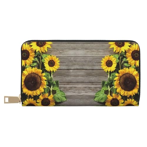 Hgbbdyyjj Sunflowers Wooden Board Premium Long Wallet for Men and Women - Zip Wallet in Pu Leather with 12 Card Slots and Coin Pocket Hgbbdyyjj Sunflowers Wooden Board Premium Long Wallet for Men and Women - Zip Wallet in Pu Leather with 12 Card Slots and Coin Pocket von Hgbbdyyjj