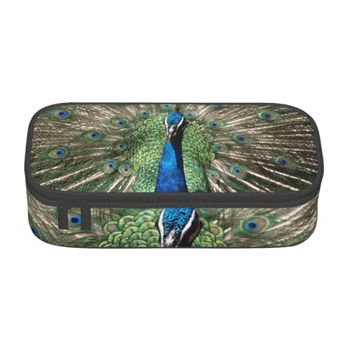 Hgbbdyyjj The Peacock Federmäppchen, personalisierbar, bedruckt, großes Fassungsvermögen, multifunktionales Schreibwaren-Federmäppchen, Schwarz , Einheitsgröße, Taschen-Organizer von Hgbbdyyjj