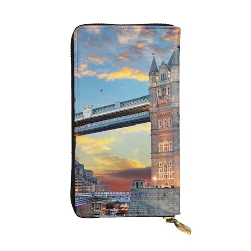 Hgbbdyyjj Tower Bridge in London Premium Long Wallet für Damen – PU-Leder Geldbörse mit Reißverschluss und 12 Kartenfächern & Münzfach von Hgbbdyyjj