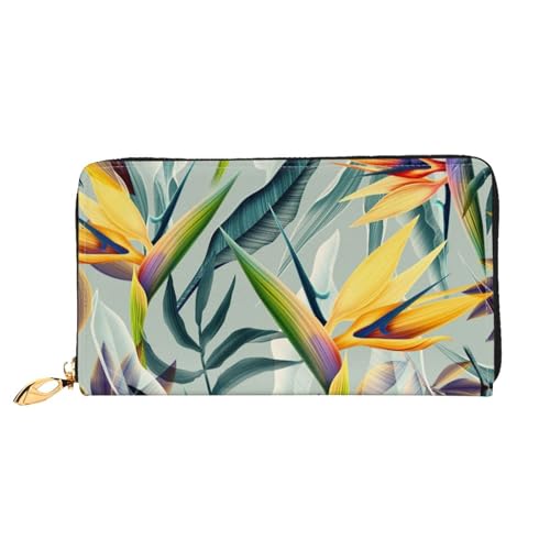 Hgbbdyyjj Tropical Landscape Premium Long Wallet für Damen und Herren - Geldbörse mit Reißverschluss aus PU-Leder mit 12 Kartenfächern und Münzfach von Hgbbdyyjj