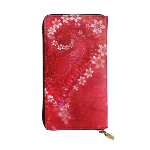 Hgbbdyyjj Valentine's Daflower Premium Lange Geldbörse für Damen – PU-Leder Geldbörse mit Reißverschluss und 12 Kartenfächern & Münzfach von Hgbbdyyjj